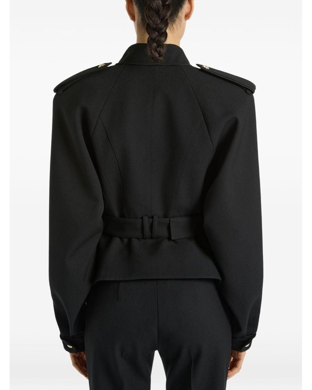 Balmain Black Wool Belted Jacket