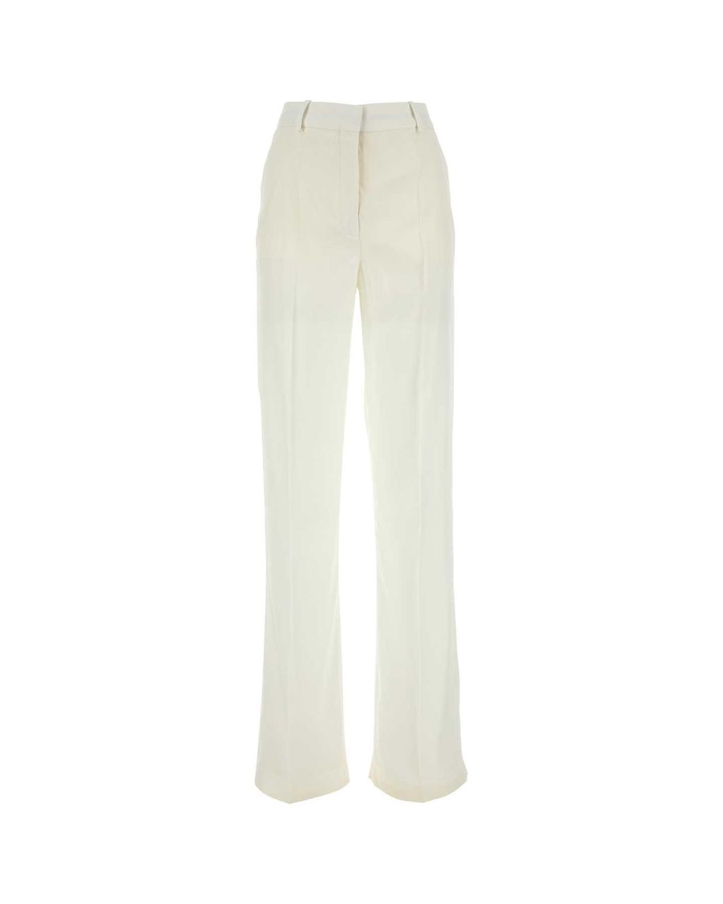 Stella McCartney White Viscose Wide-Leg Pant
