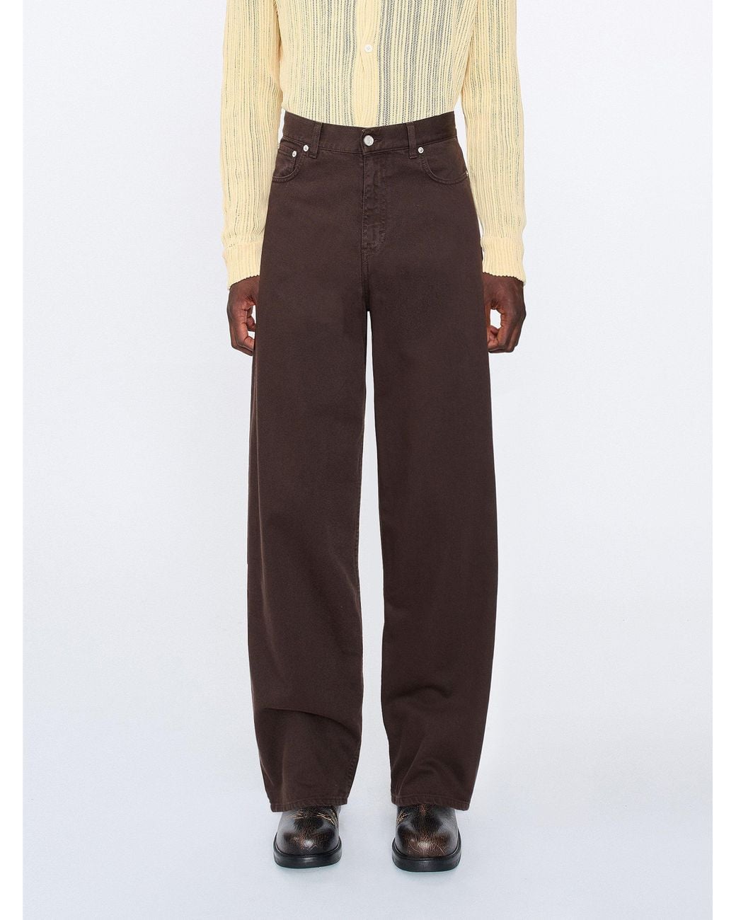 Séfr Brown Wide Cut Jeans for men