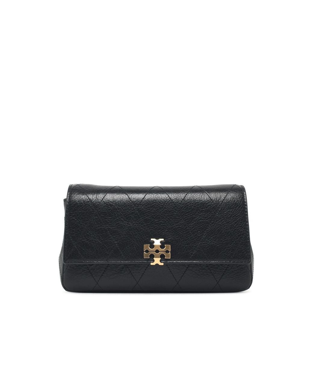 Tory Burch Black 'Cahrlie' Lear Wallet With Chain