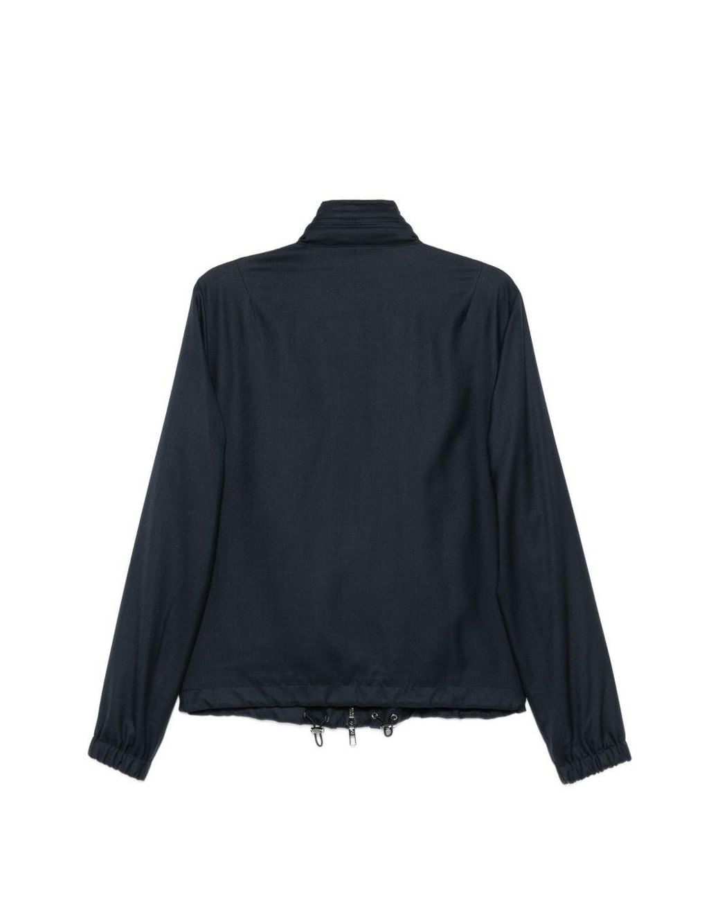 Giorgio Armani Blue Cashmere And Silk Blend Blouson Jacket for men