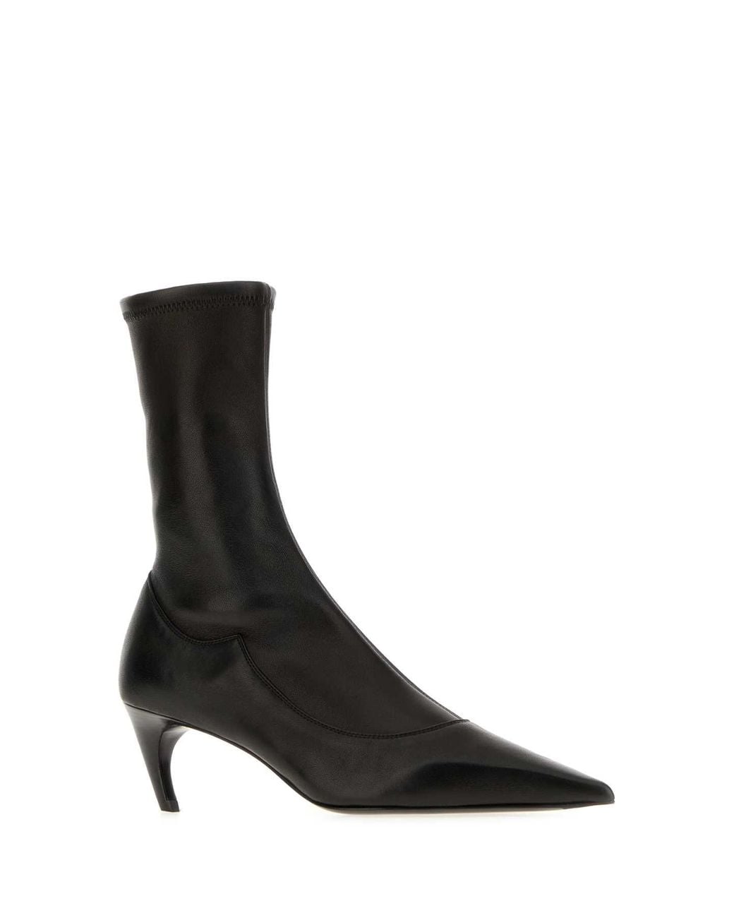 Khaite Black Valerie Nappa Leather Ankle Boots With 5.5 Cm Heel