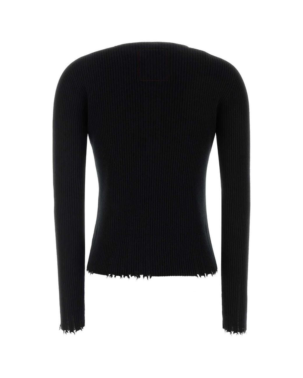 Uma Wang Black Cashmere Henley Sweater