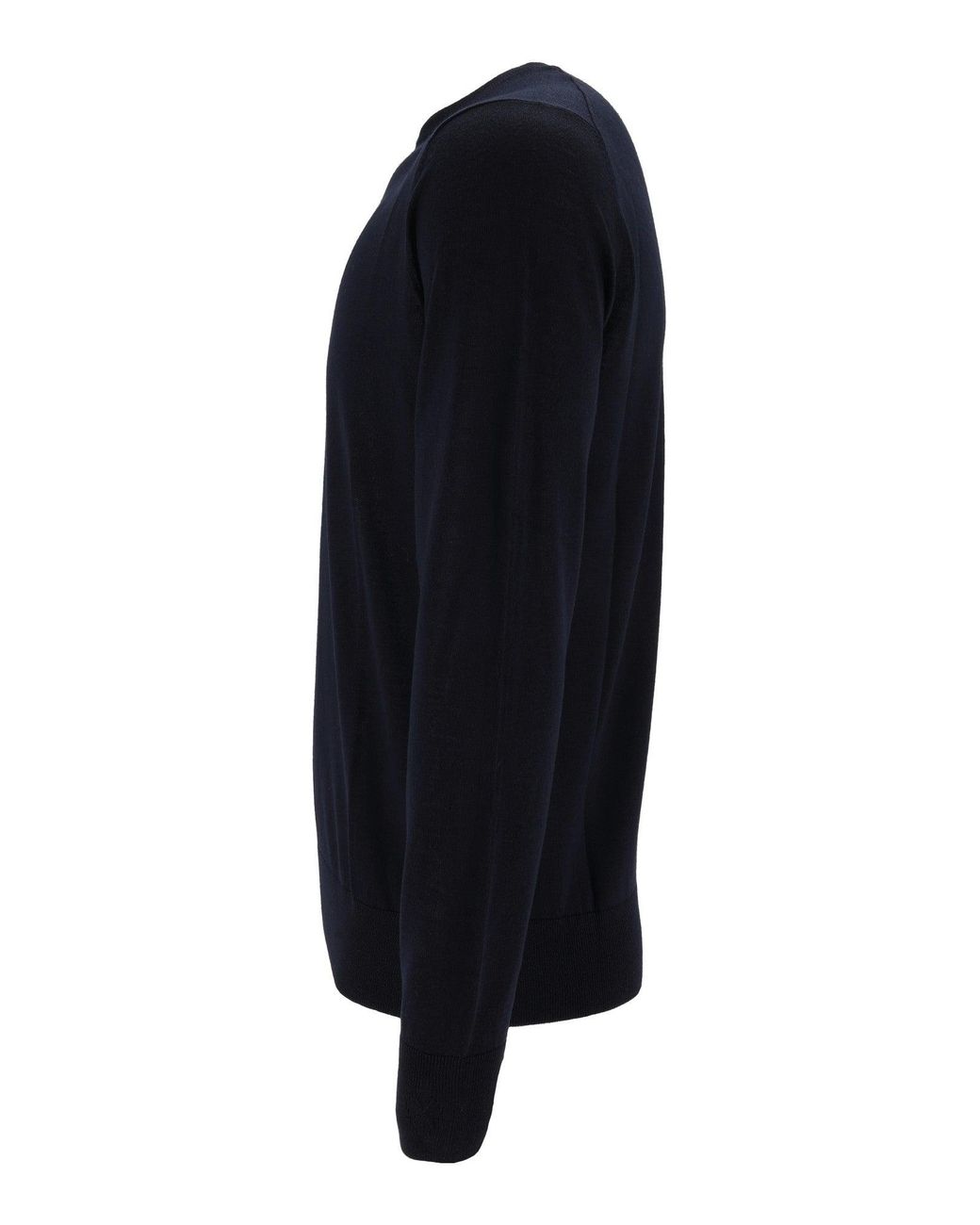 Ballantyne Blue Smooth Wool Round-Neck Sweater for men