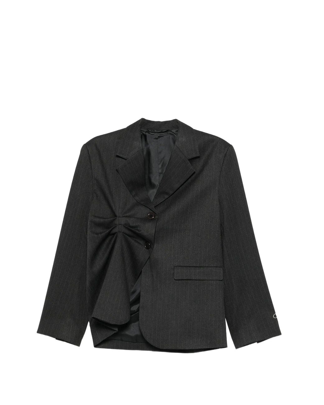 AVAVAV Black Bonnie Pleated Blazer Pinstripe