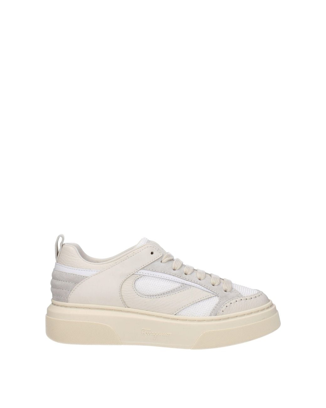 Ferragamo Natural Sneakers Cassina Donna Pelle/Mascarpone