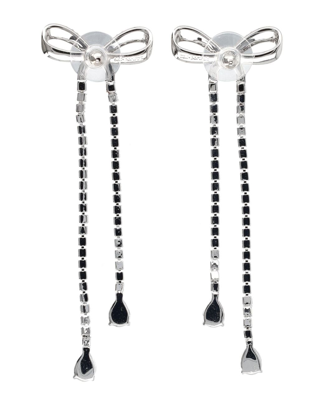Self-Portrait White Dangling Crystal Embellished Earrings