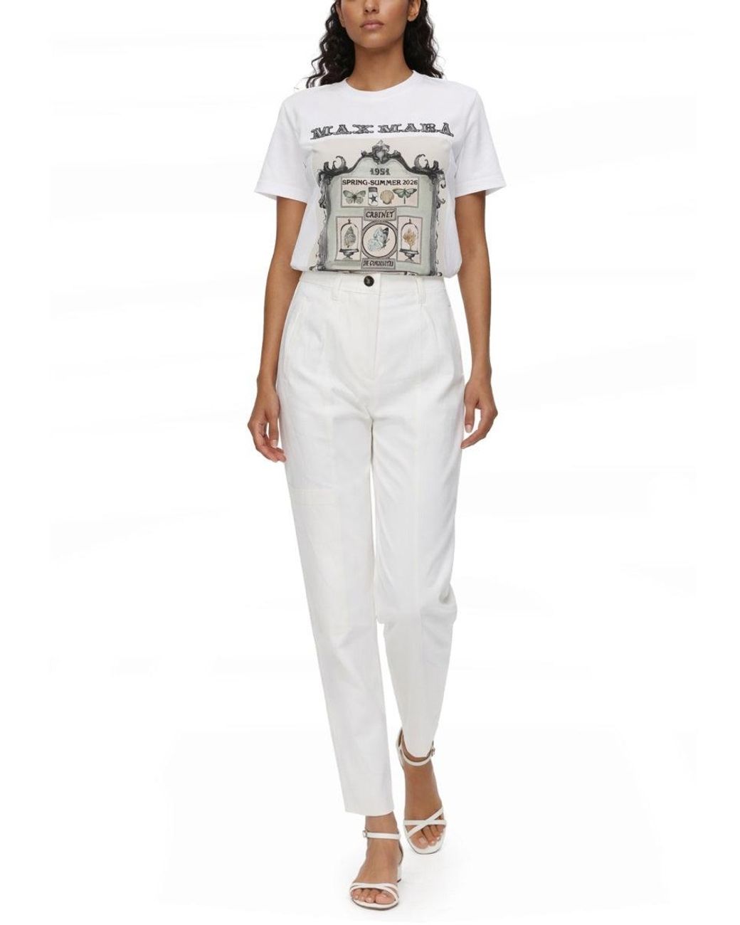 Max Mara Gray T-Shirt "Spadino" Con Stampa