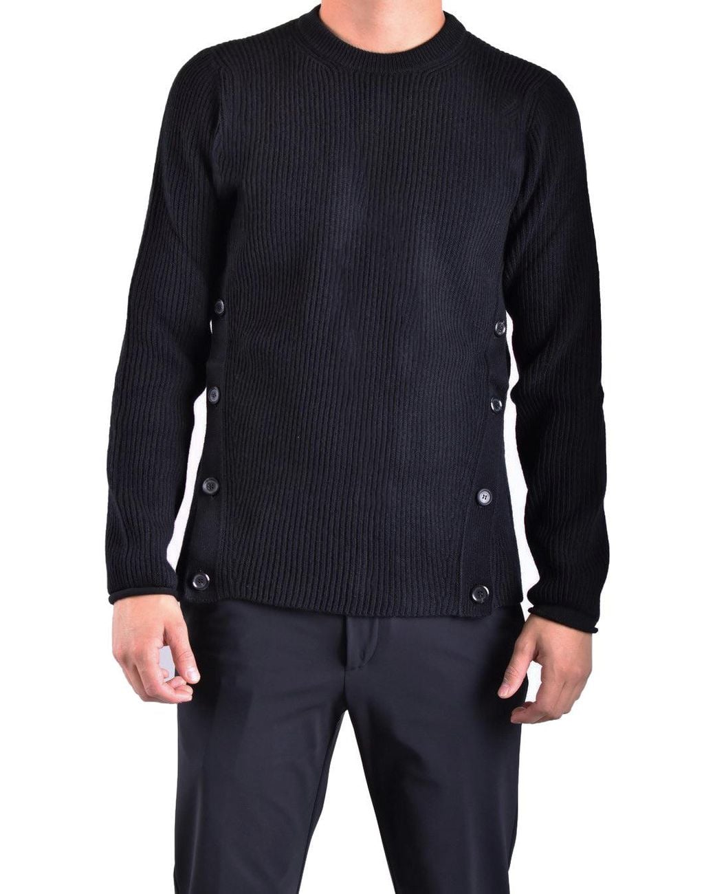 Moschino Black Round-Neck Knitwear for men