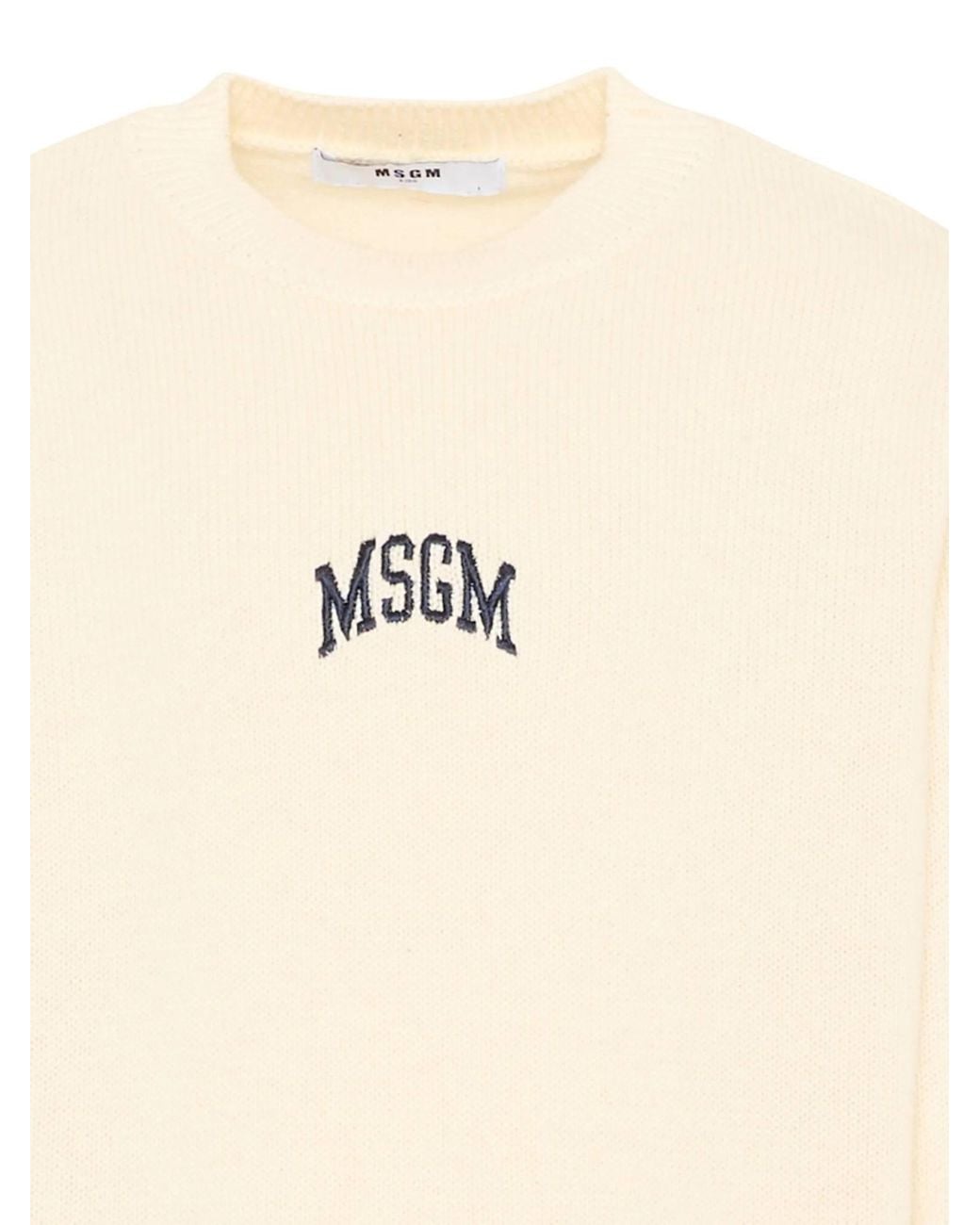 MSGM Natural Pullover Unisex Crema/Creme