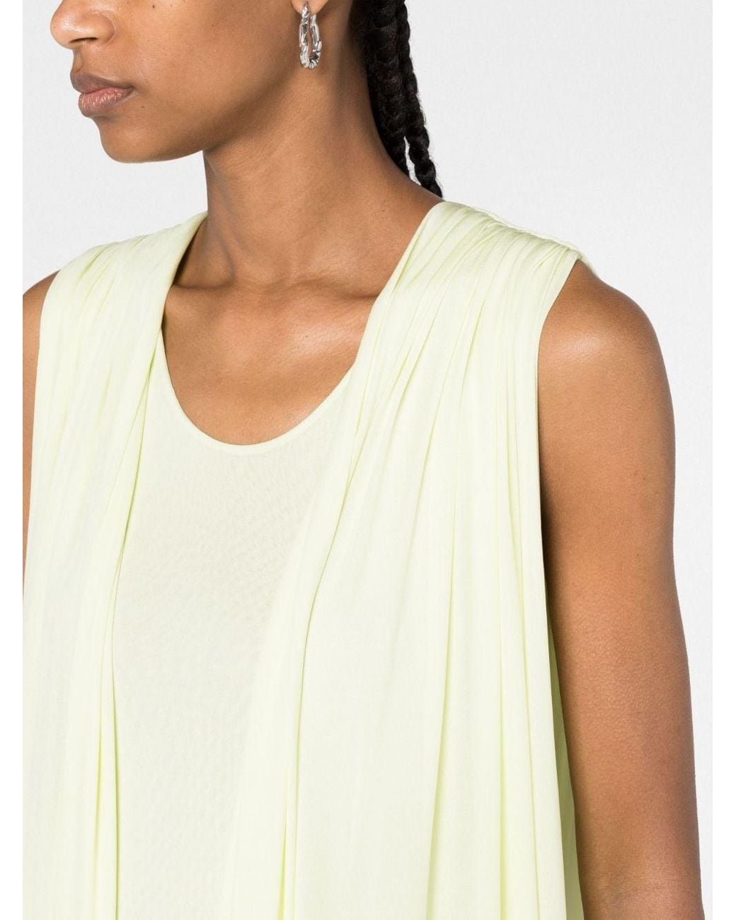Jil Sander Yellow Draped Midi Dress