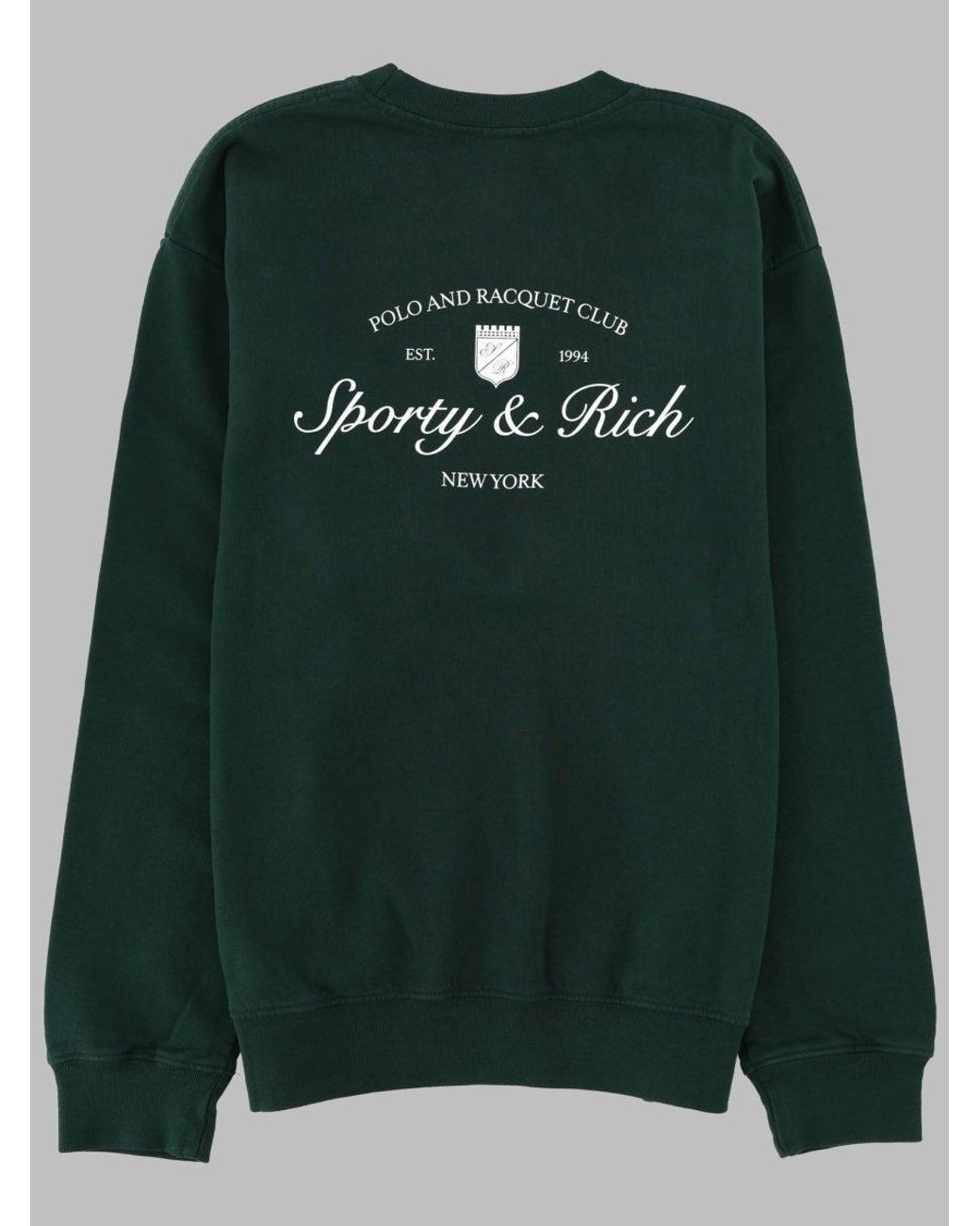 SPORTY&RICH Green Felpa Girocollo Con Logo