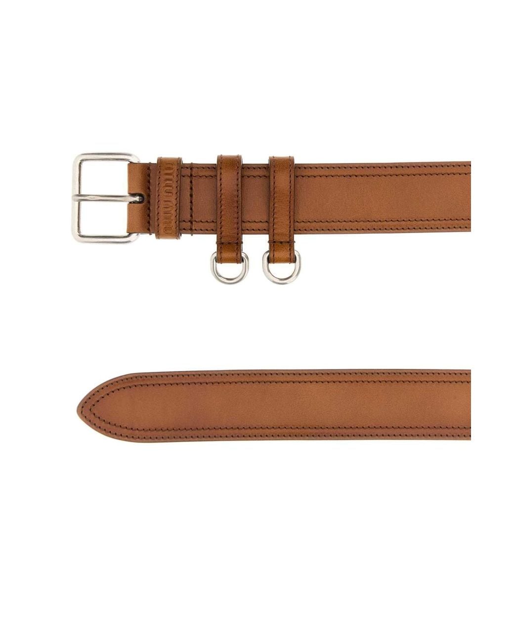 Miu Miu Brown Caramel Leather Belt