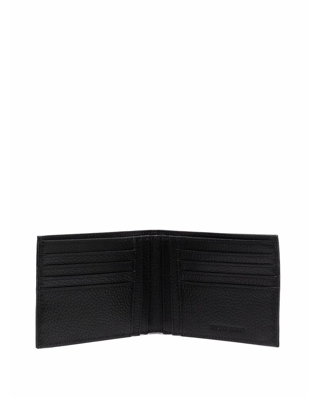 Emporio Armani Black Leather Bifold Wallet for men
