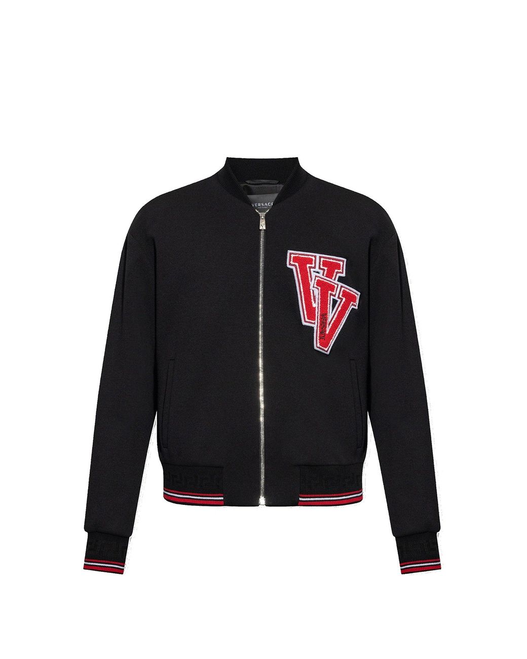 Versace Black Patch Bomber Jacket for men