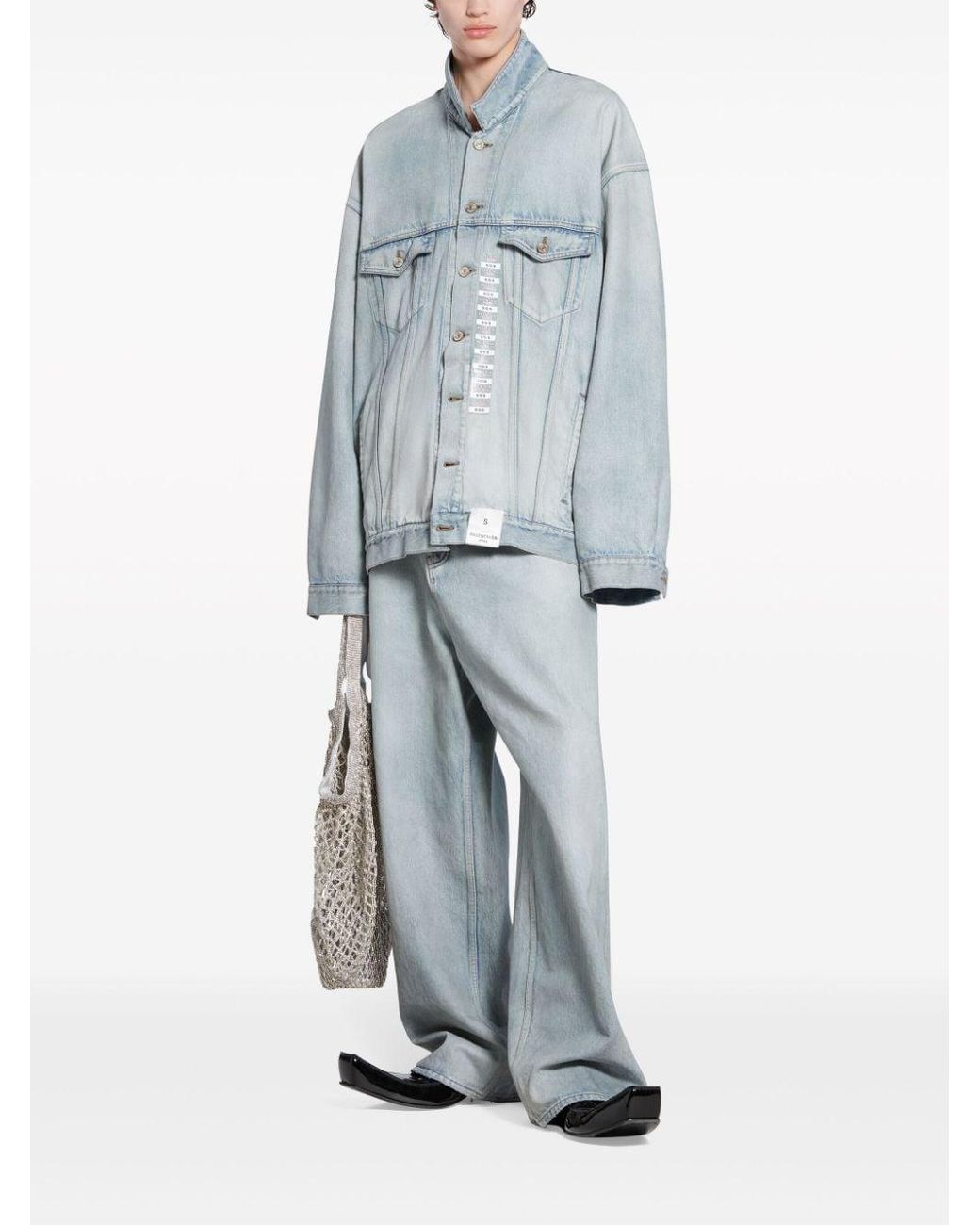 Balenciaga Blue Sticker Dneim Jacket for men