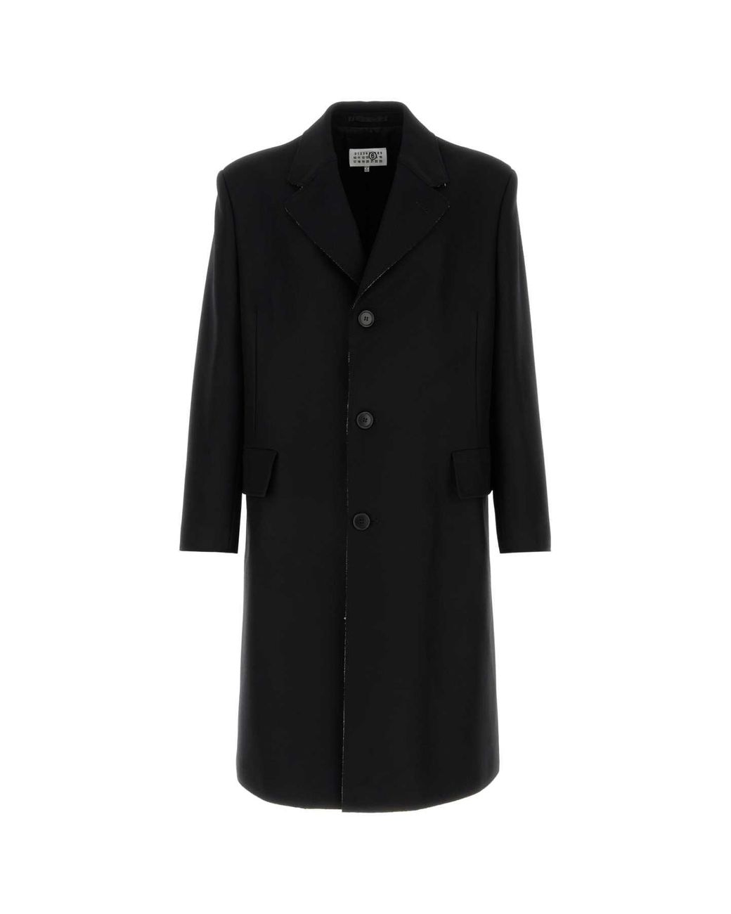 MM6 by Maison Margiela Black Wool Blend Coat
