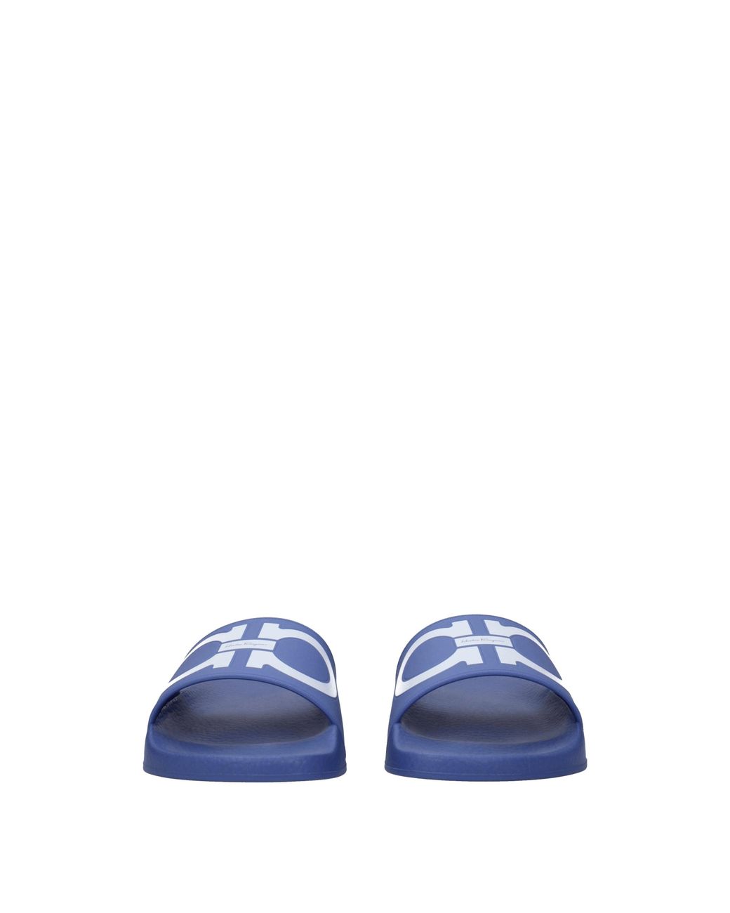 Ferragamo Blue Groovy Flip Flops And Clogs Rubber/ Shadow