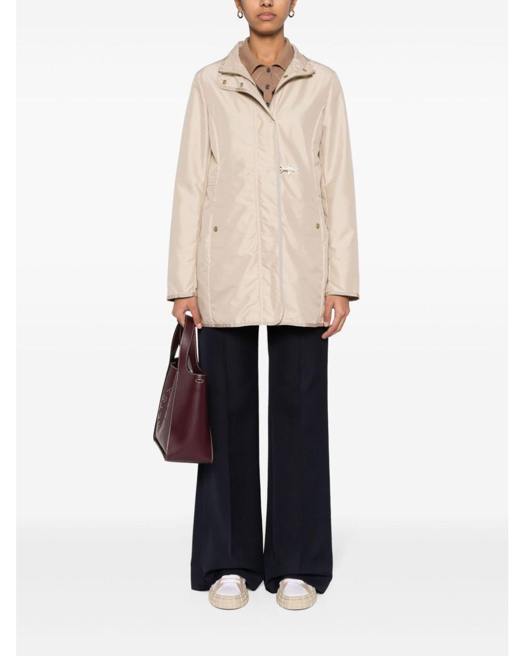 Fay Natural Virginia Zip-Up Coat