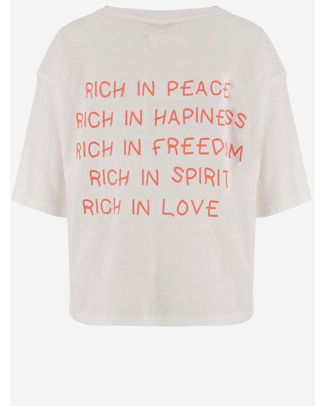 ONE TEE White Cotton T Shirt With Logo Print
