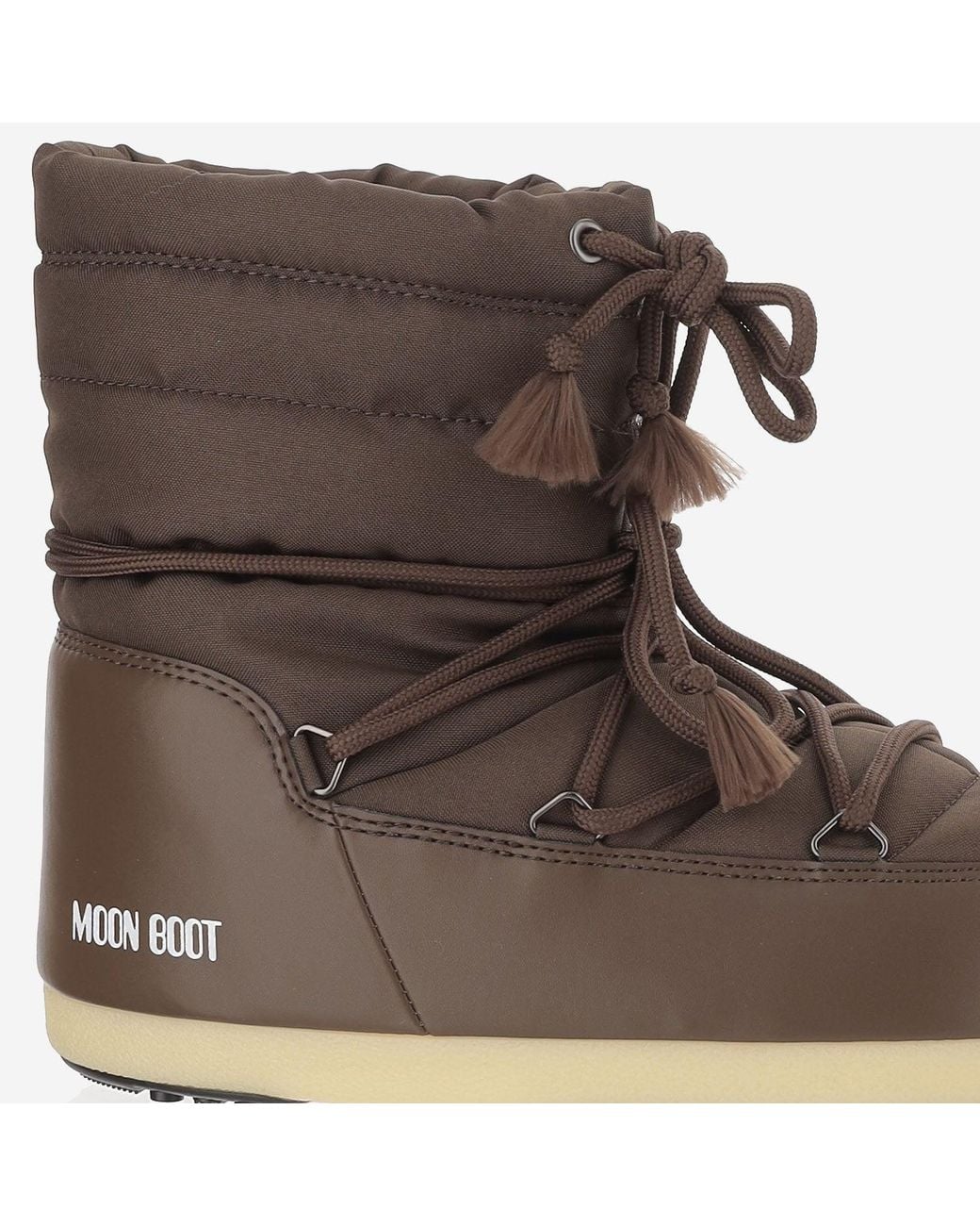 Moon Boot Brown Nylon Ankle Boots With Laces
