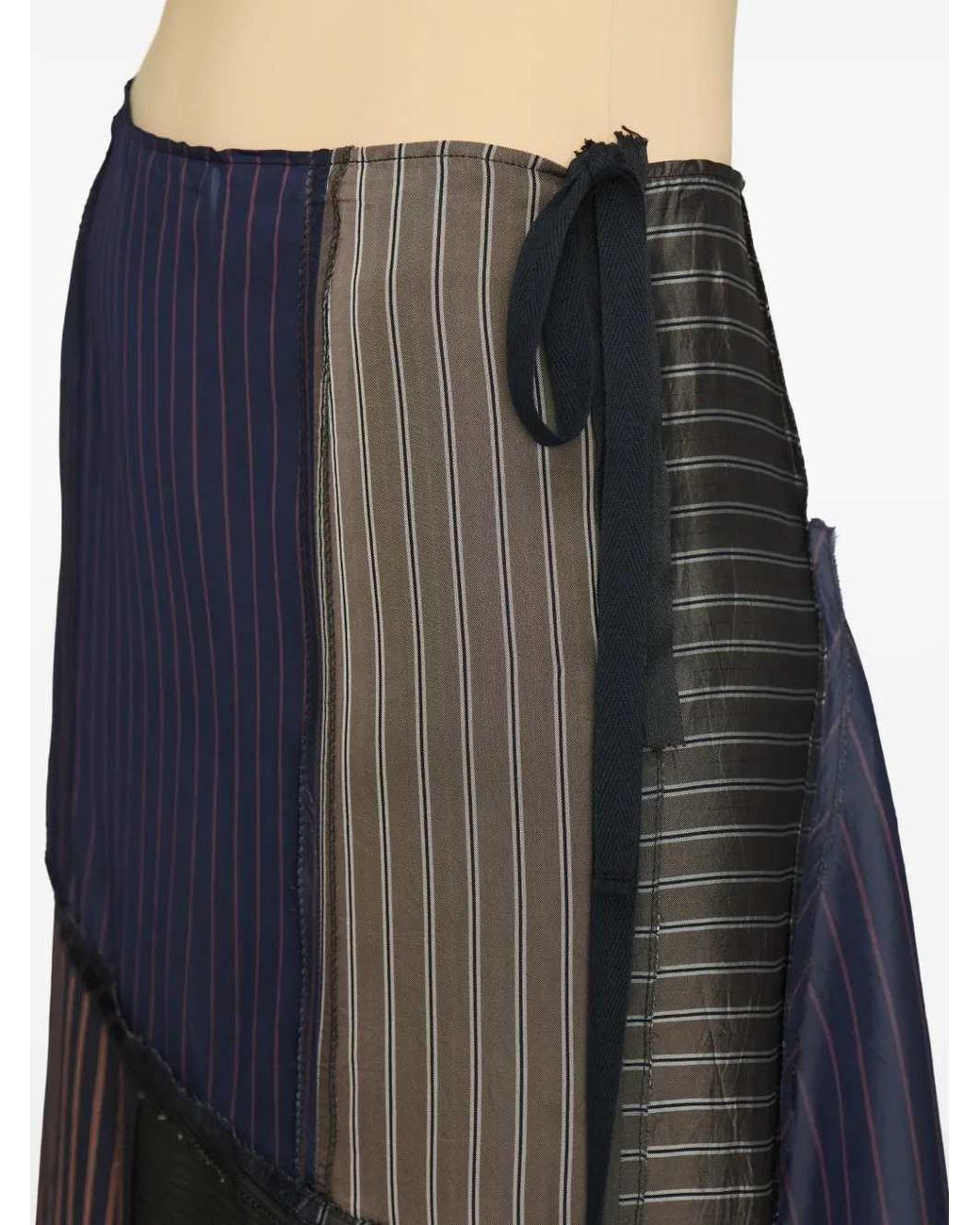 Maison Margiela Maxi-Rok Met Patchwork in het Blue