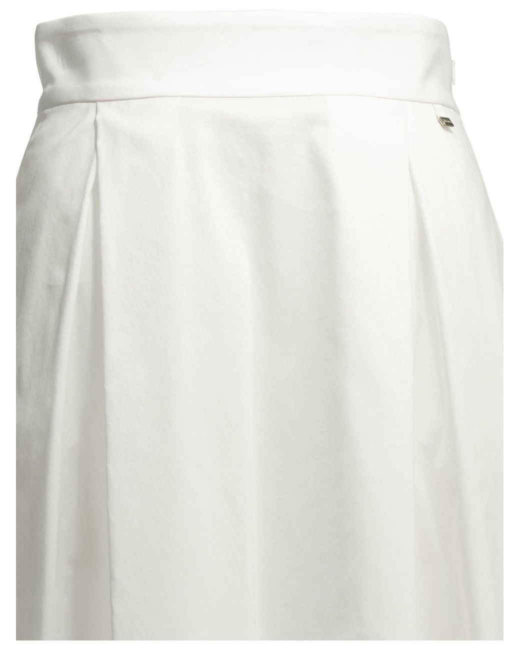 Herno White A-Line Midi Skirt
