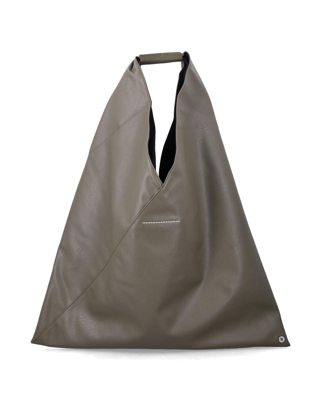 MM6 by Maison Margiela Gray Japanese Origami-Style Leather-Effect Mini Handbag With Snap-Adjustable Shape