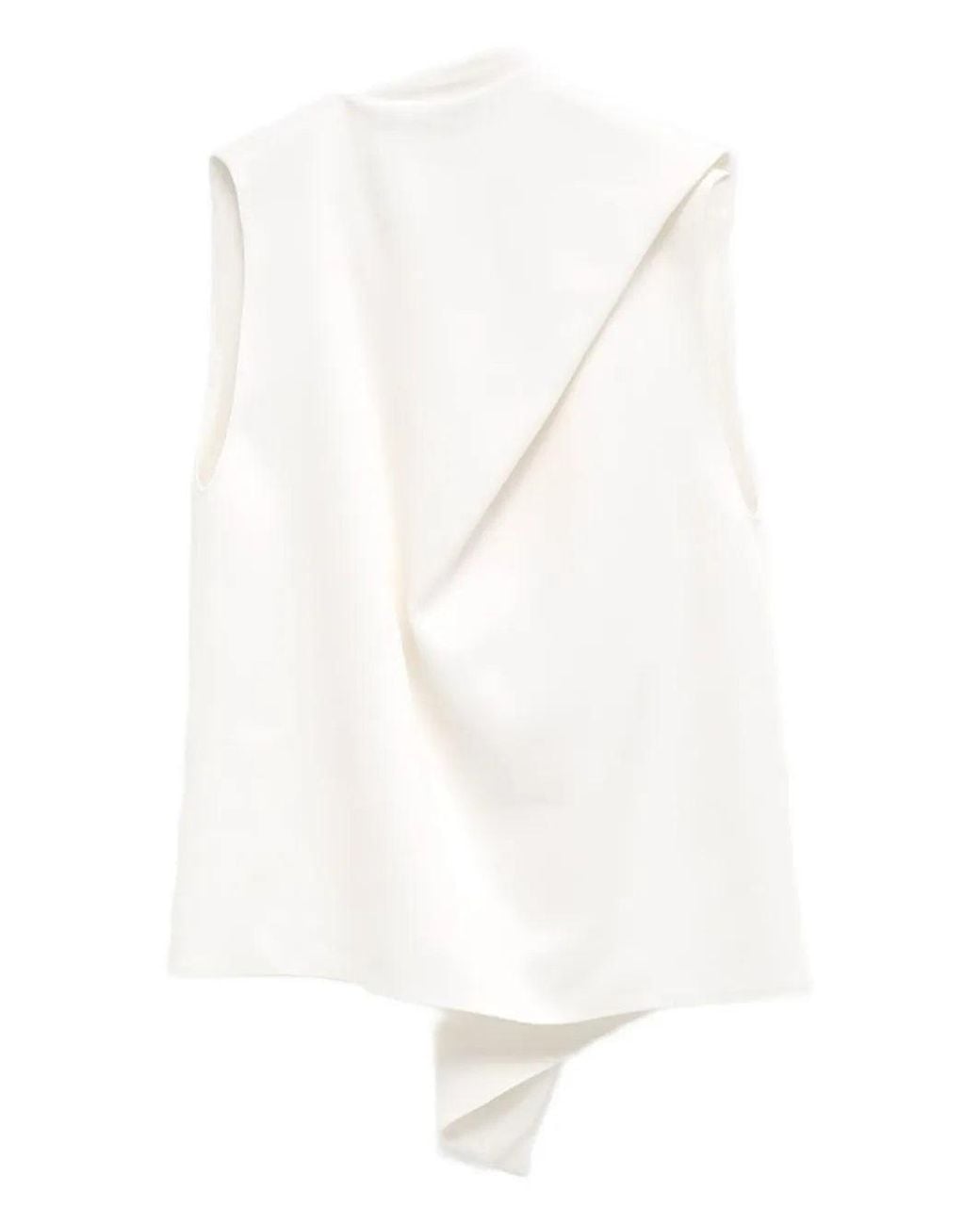 Khaite White Draped Loe Top