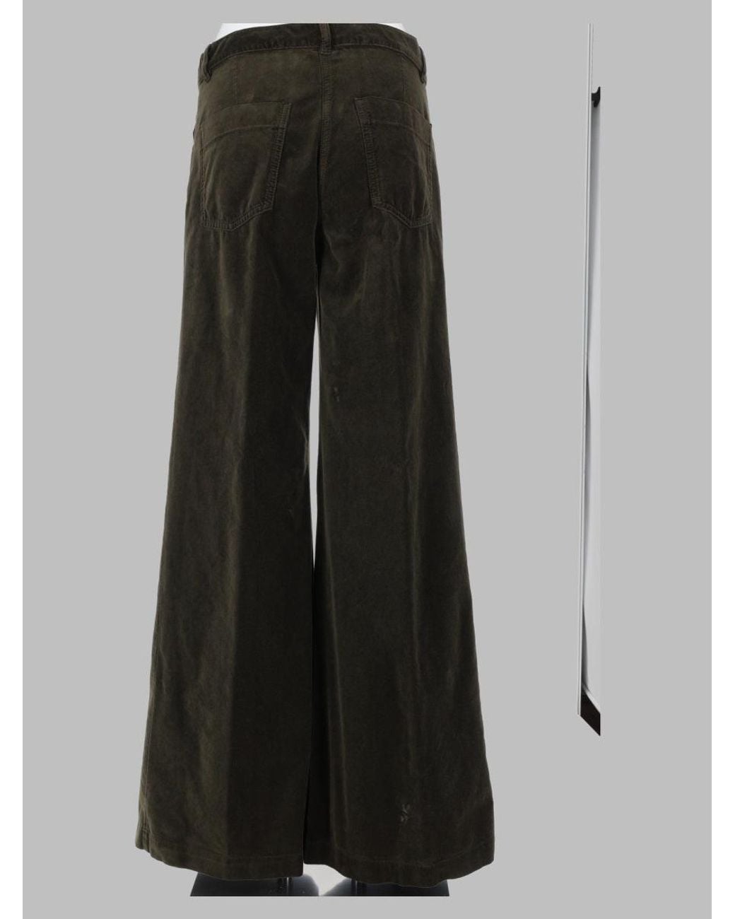 Aspesi Black Wide-Leg Cotton Velvet Trousers With High Waist And Relaxed Fit