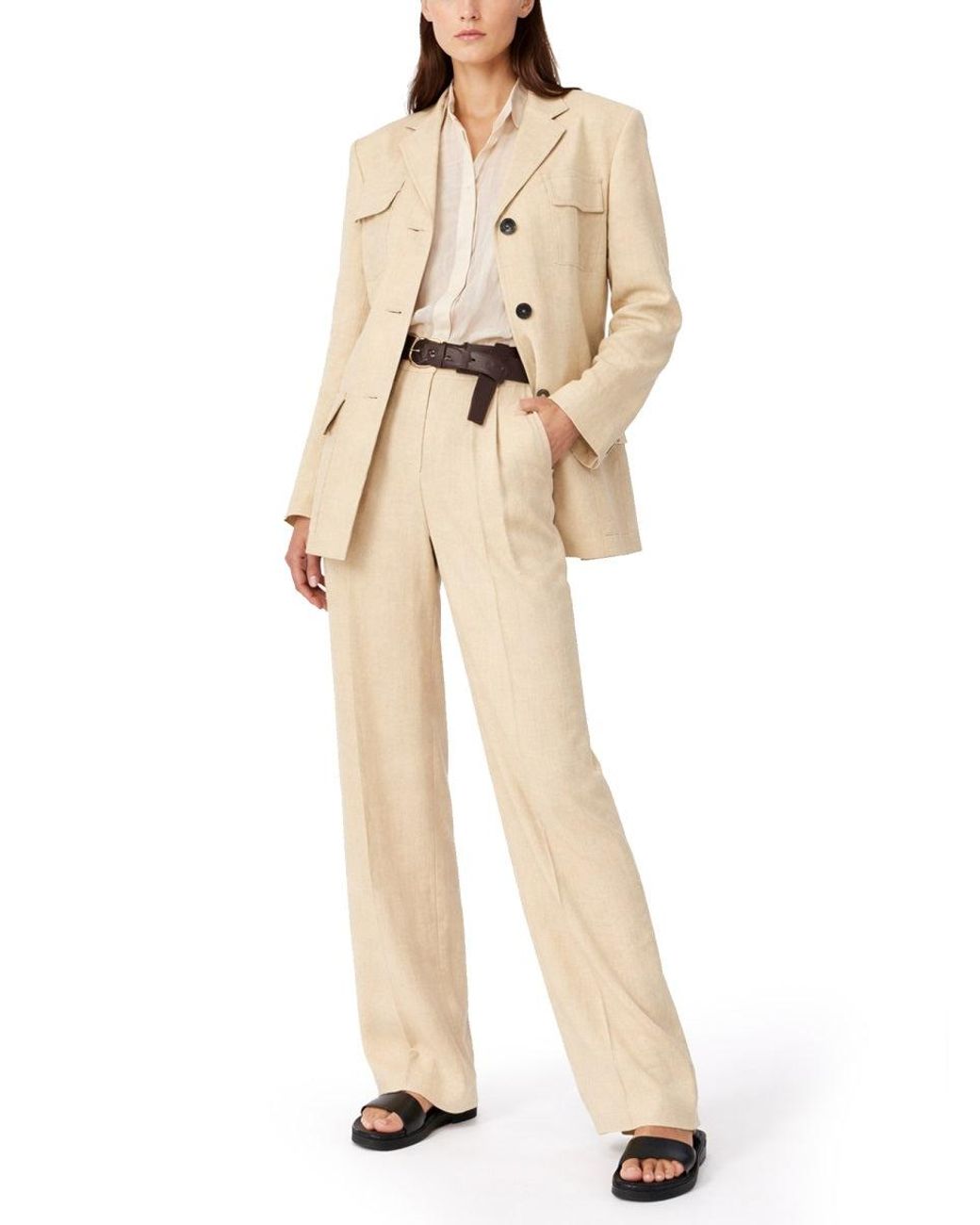 Max Mara Natural Tapered Pleated Pant