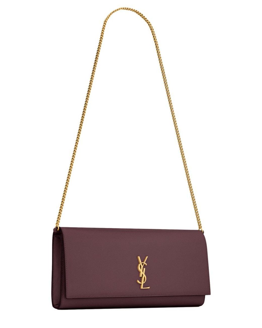Saint Laurent Purple Shoulder Bag Kate Calf Leather