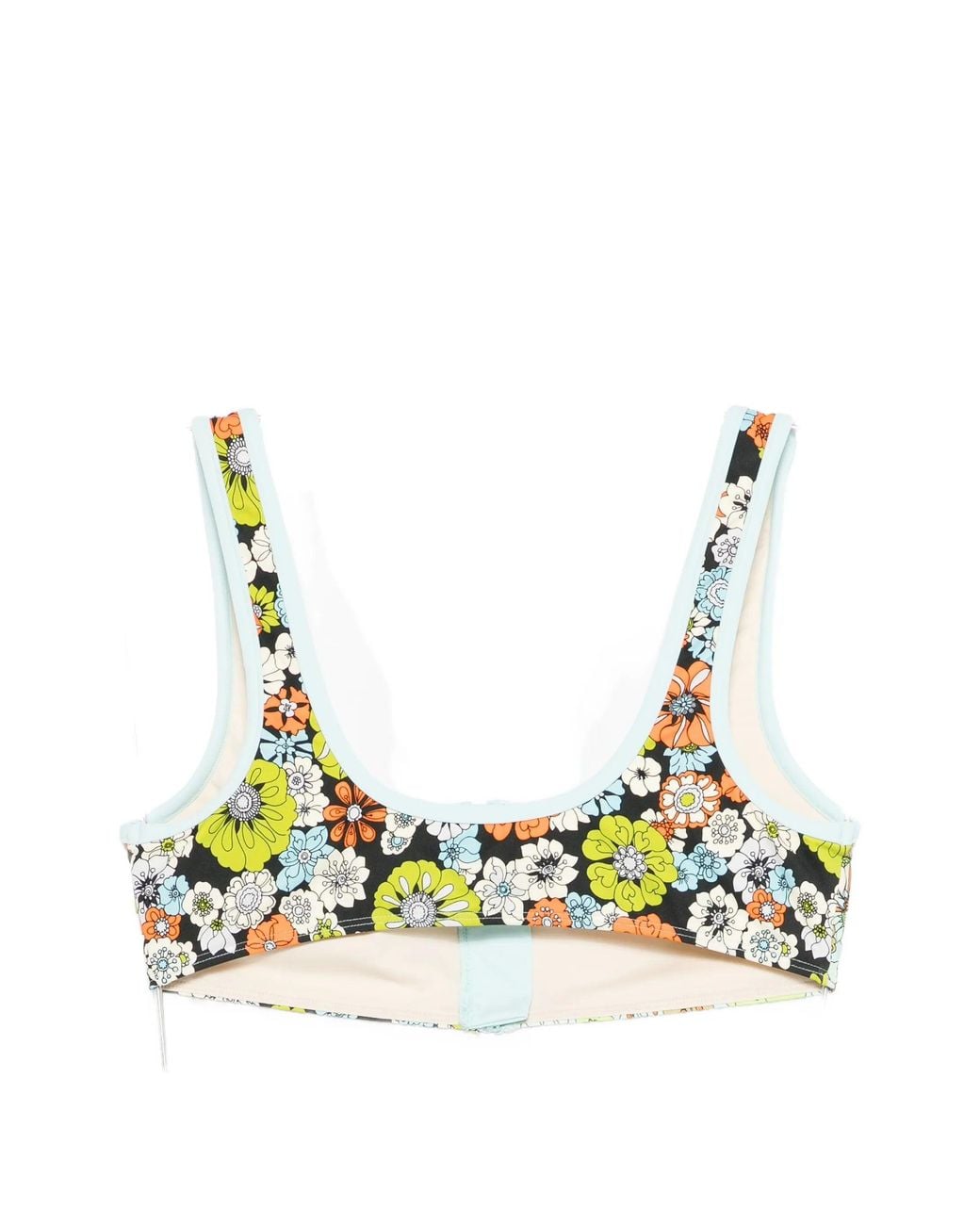 ALÉMAIS Metallic Blossom Zip Scoop Top