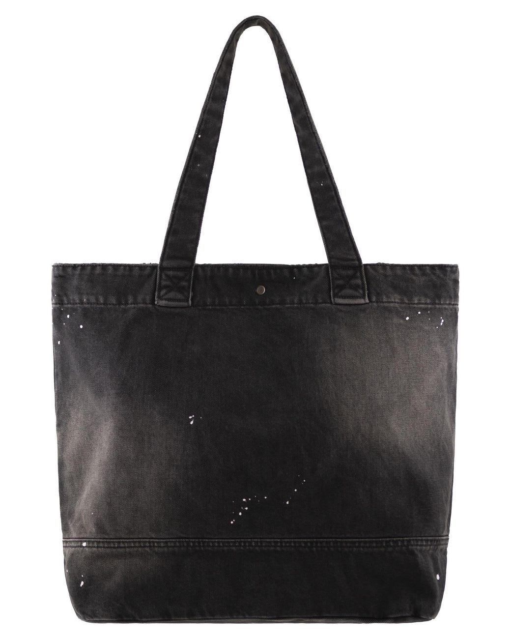 Carhartt Black Washed Denim Tote Bag With Paint Splatter Detail