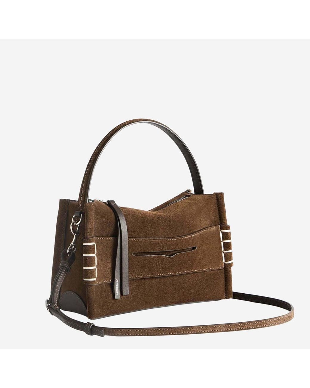 J.W. Anderson Brown Small Suede Loafer Bag