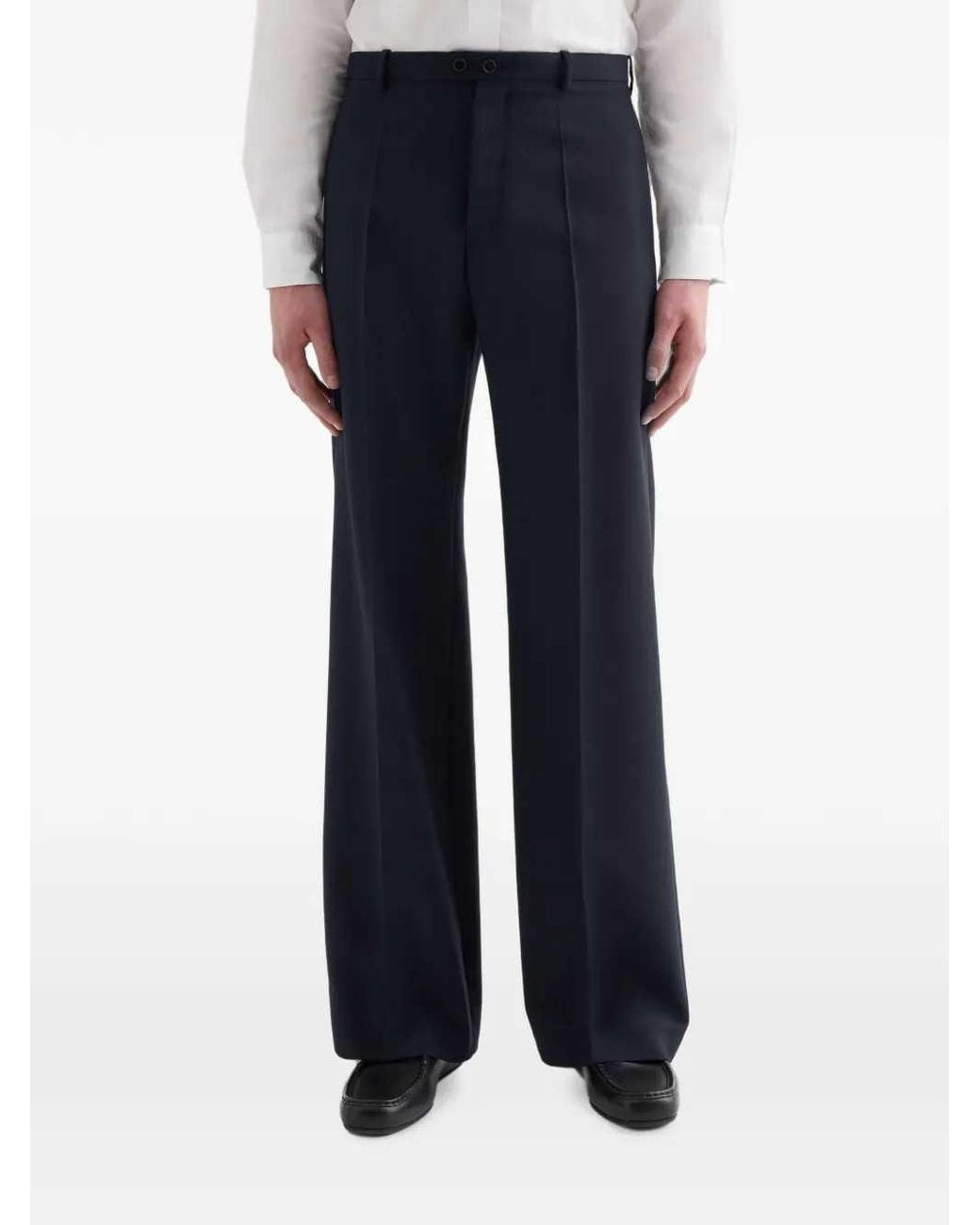 Jil Sander Blue Wool Canvas Trousers for men