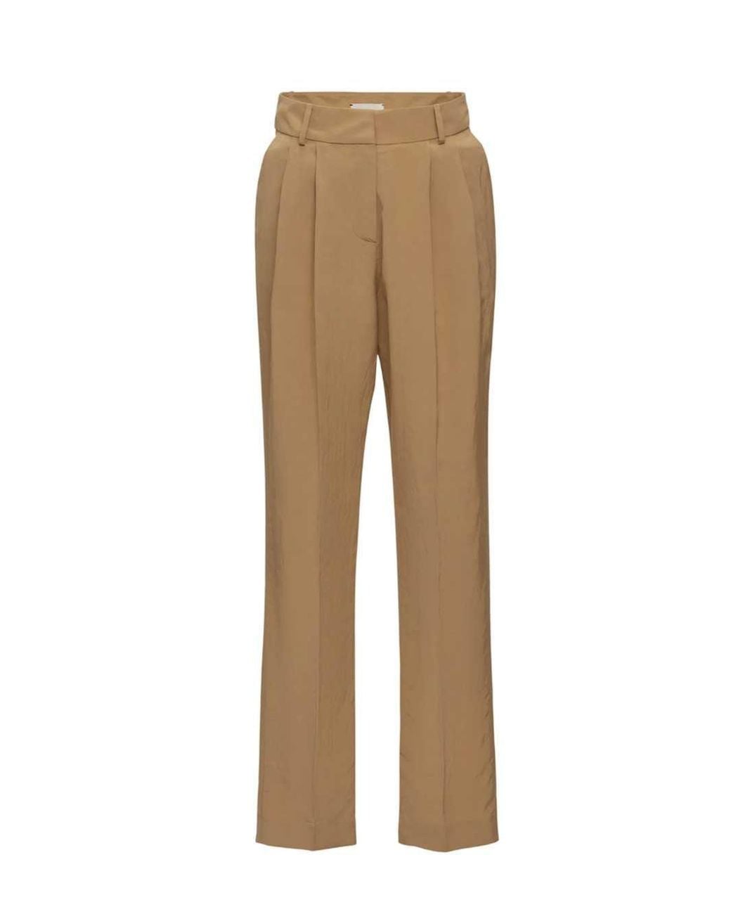 Magda Butrym Natural Tapered Trousers With Pleats