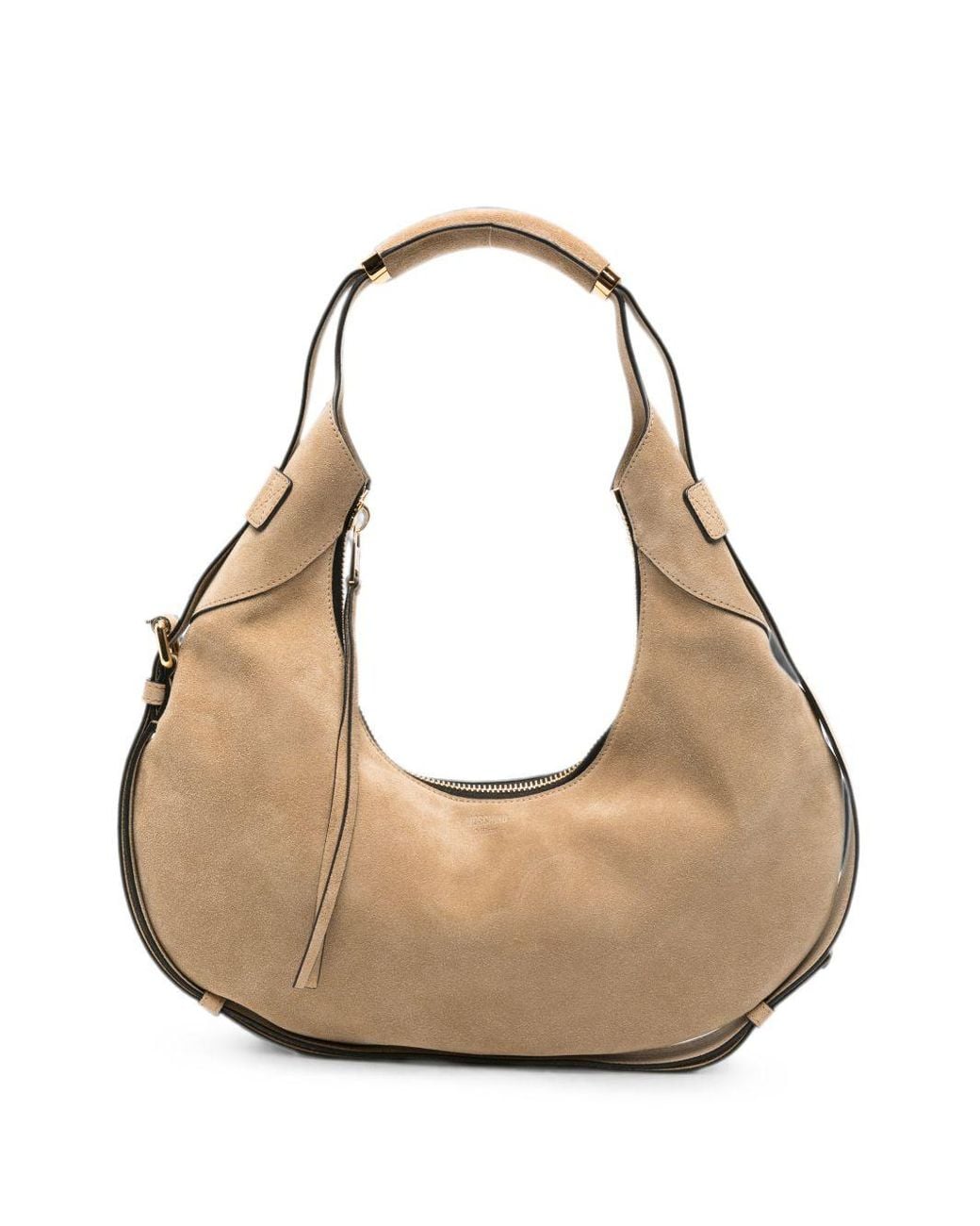 Moschino Natural Handle Me Leather Shoulder Bag