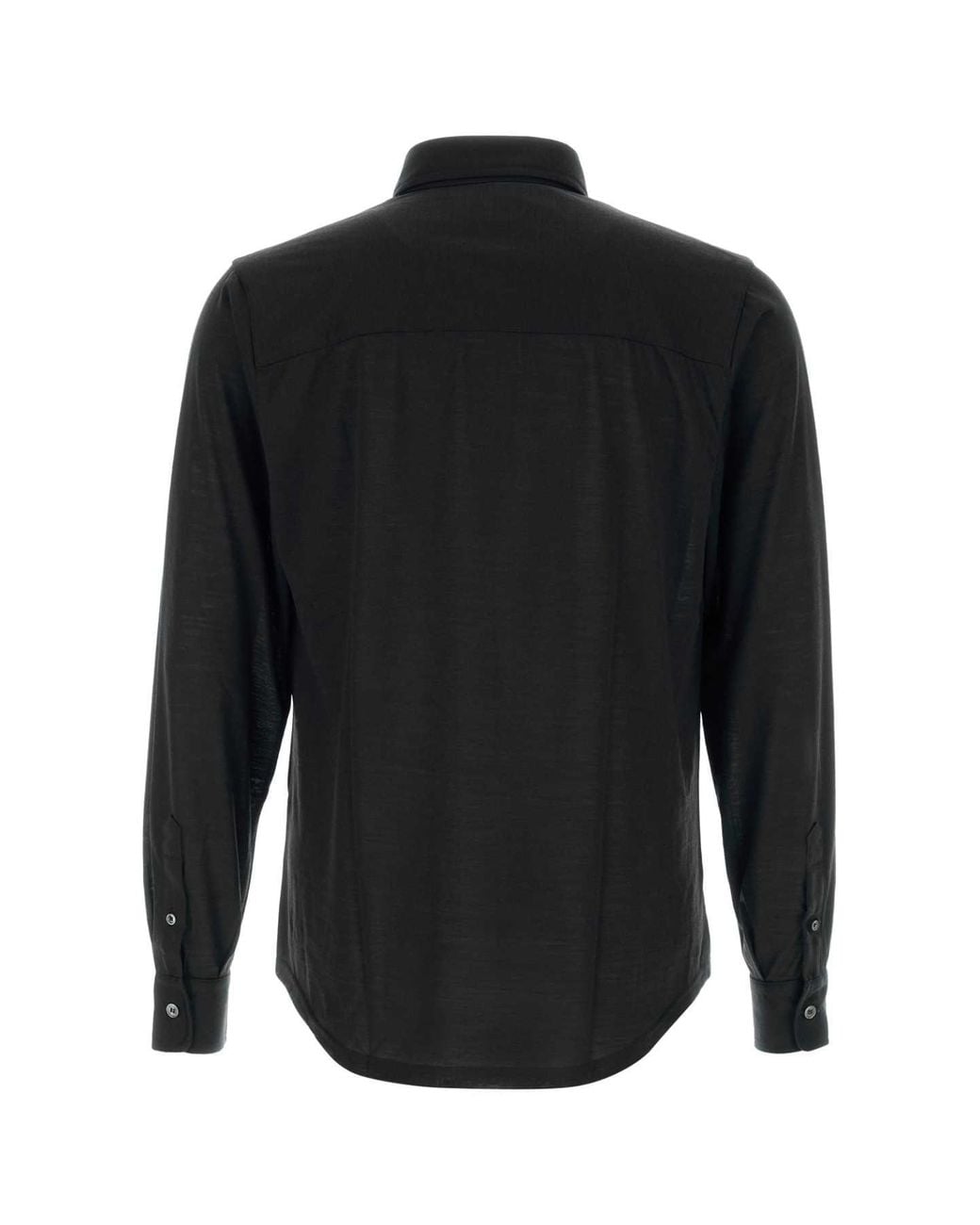 Fedeli Black Wool Shirt for men