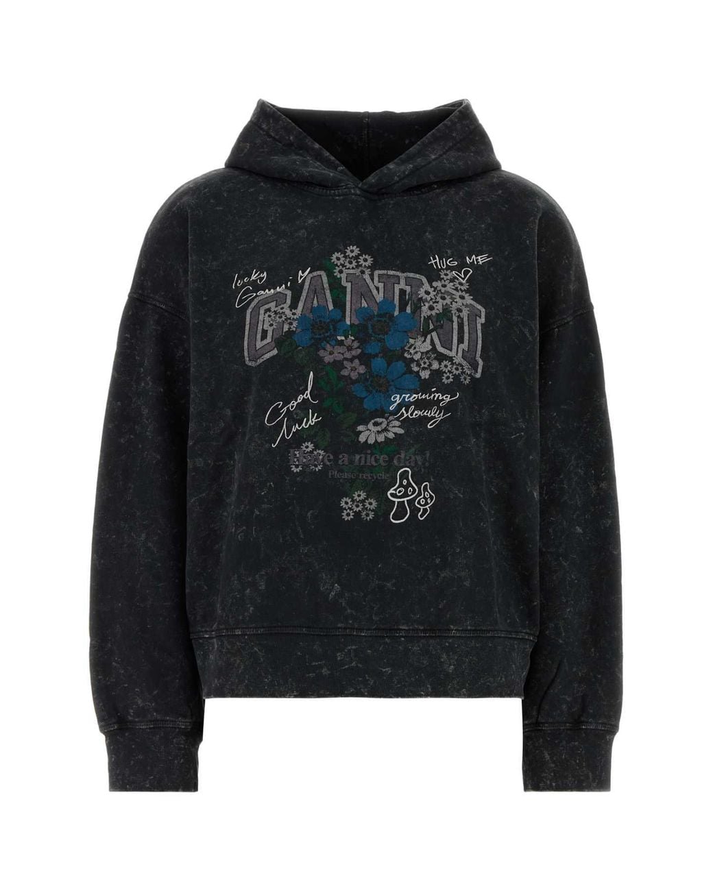 Ganni Black Organic Cotton Sweatshirt
