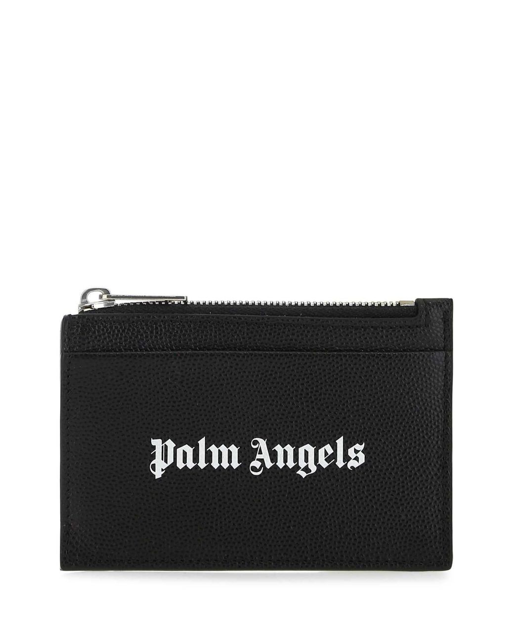 Palm Angels Black Leather Card Holder for men