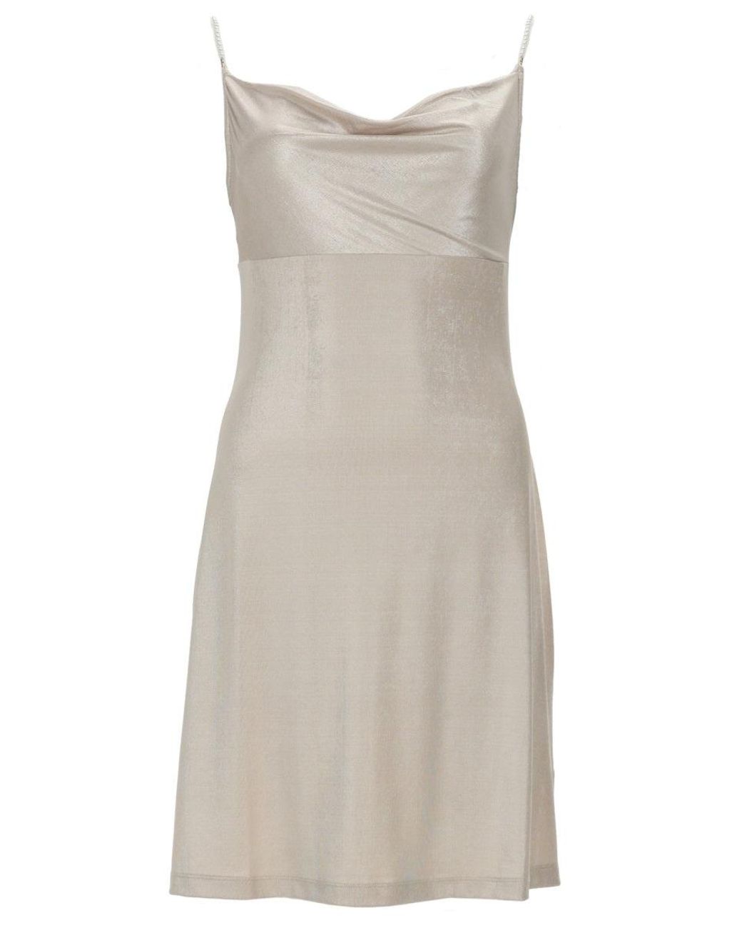 Versace Jeans Couture Gray Cowl Neck Slip Dress