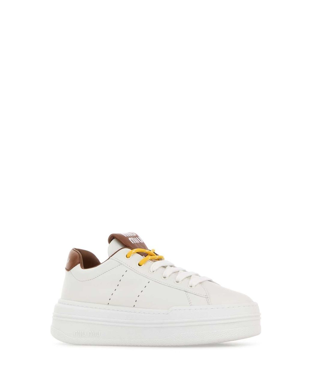 Miu Miu White Leather Sneakers