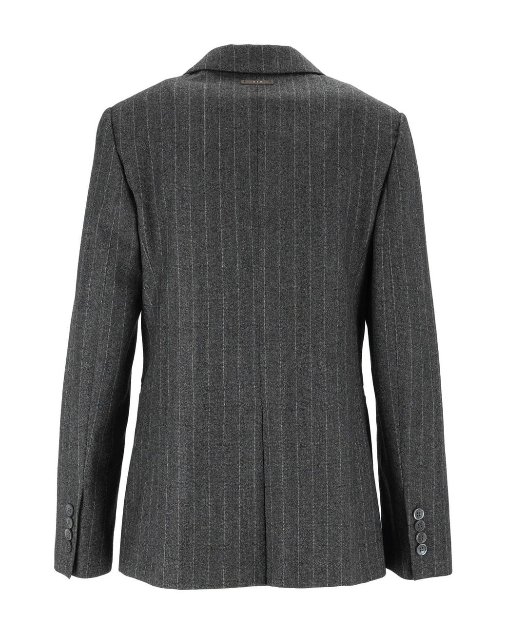 Peserico Black Structured Pinstripe Notched Lapel Blazer