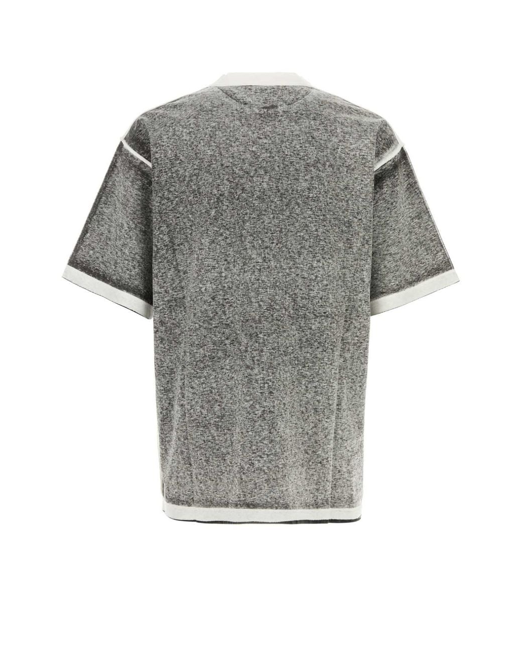 Balenciaga Gray Melange Cotton Oversize T Shirt