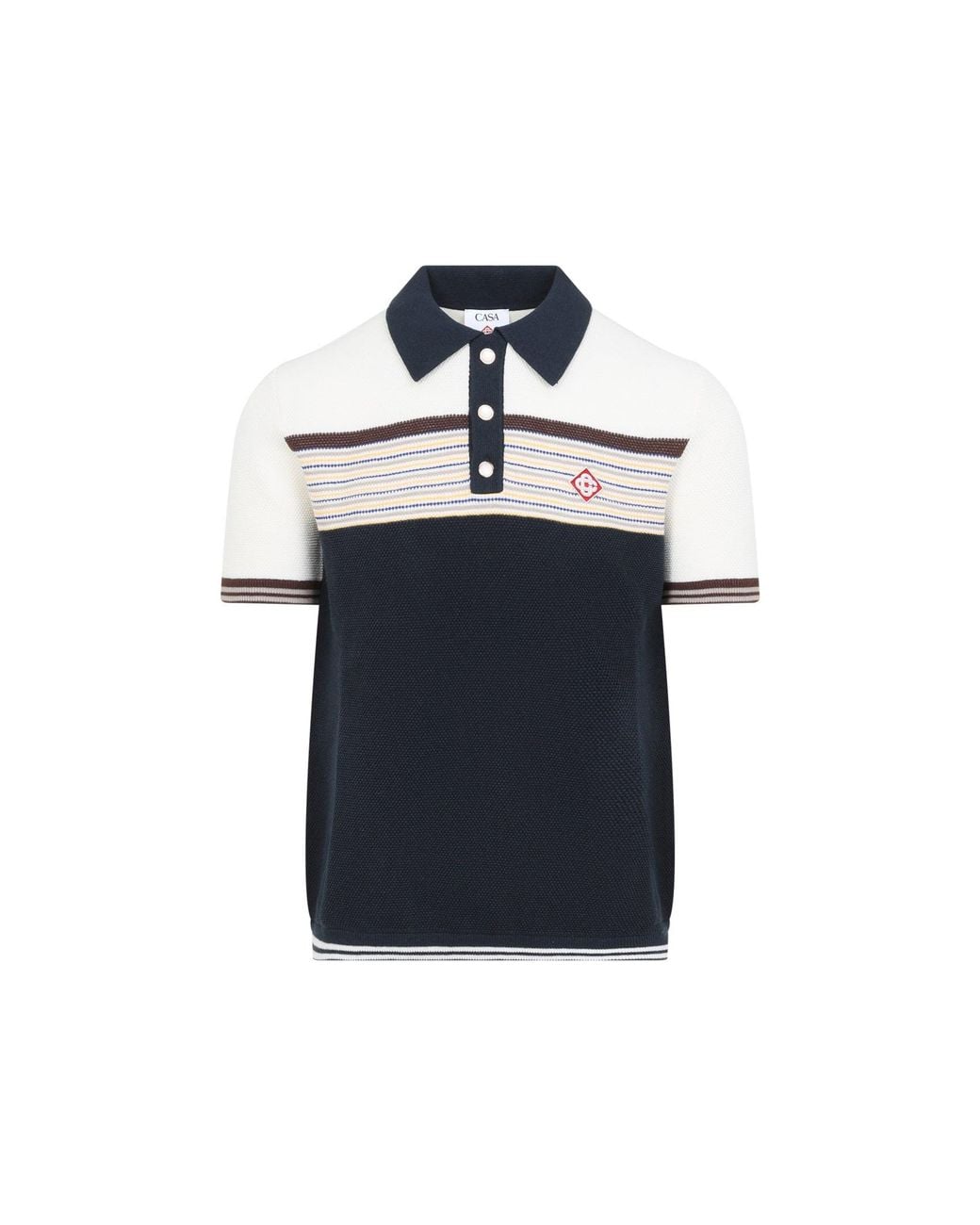 Casablanca Blue Cafe Stripe Polo Shirt