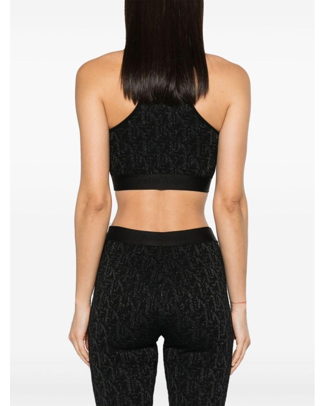 Palm Angels Black Gestricktes Tanktop Aus Monogramm-Jacquard