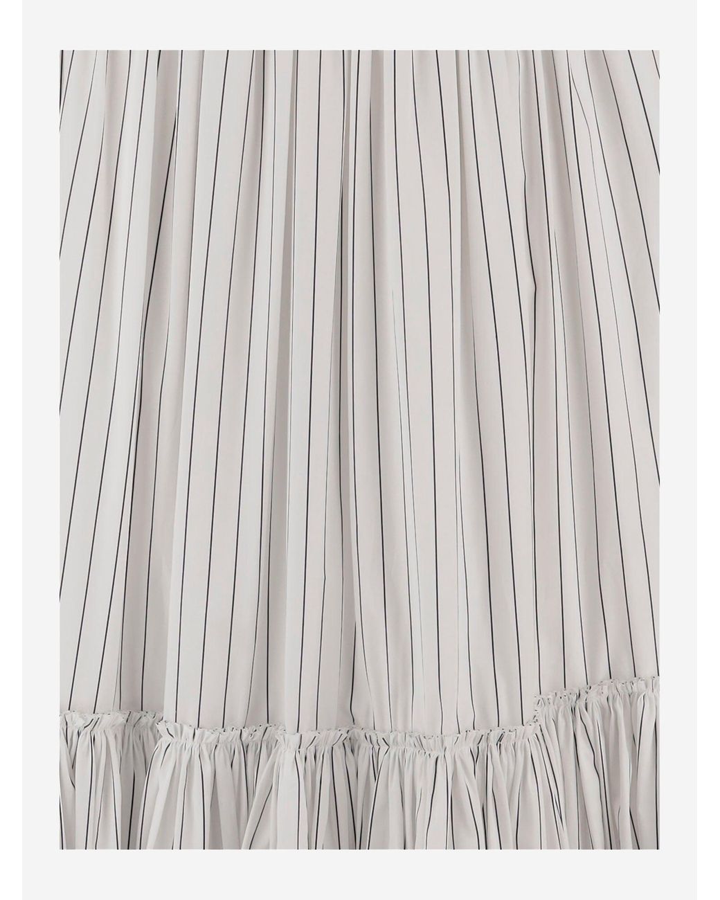 Jil Sander White Skirt Striped Cotton