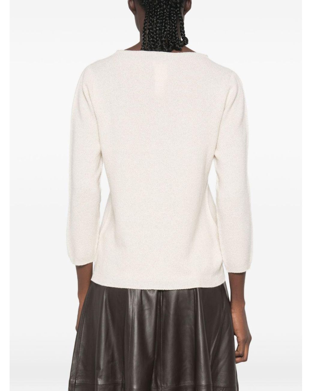 Fabiana Filippi Natural Wool Blend Crewneck Sweater