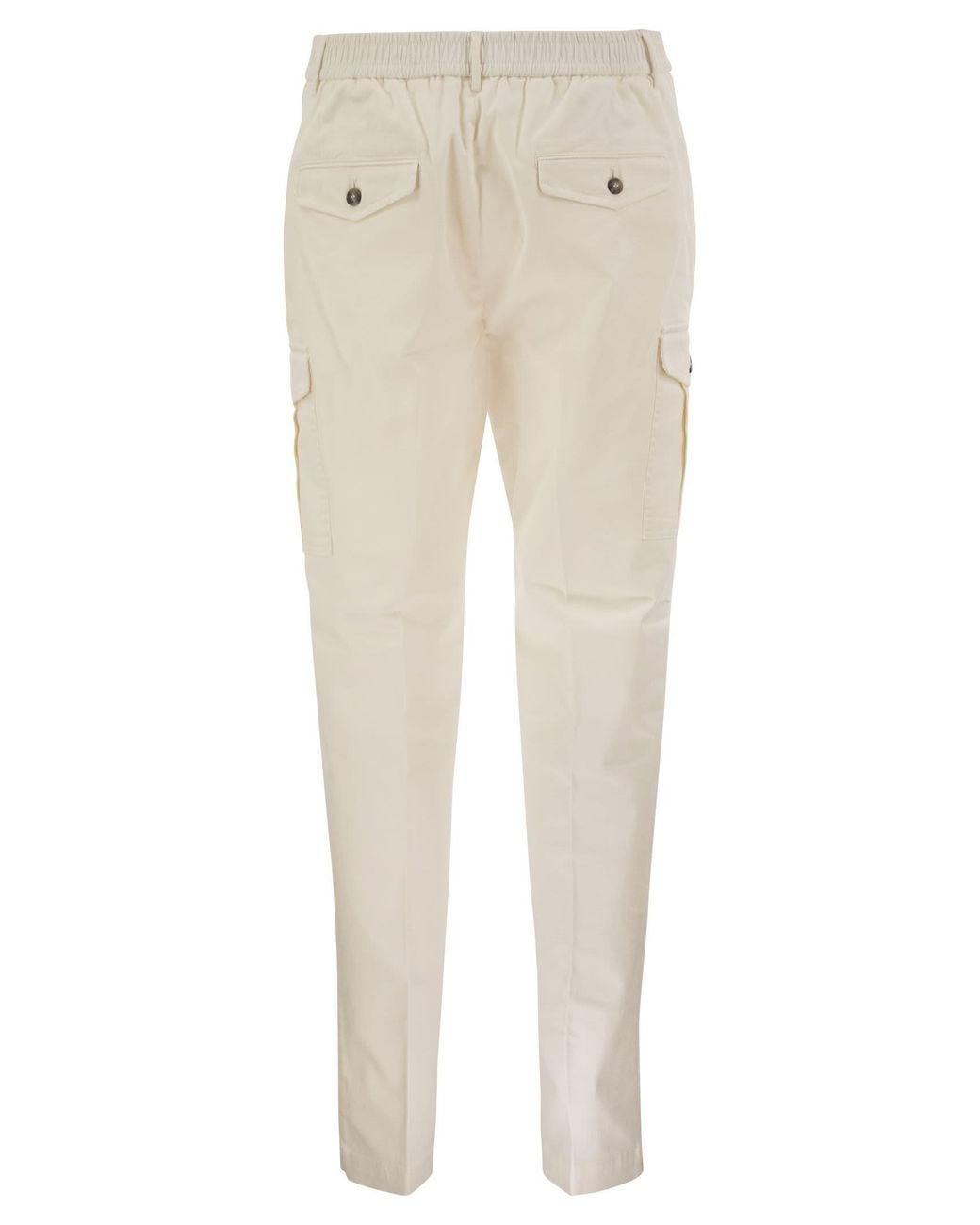 Peserico Natural Stretch Cotton Cargo Trousers for men
